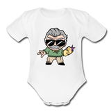 Character #85 Organic Short Sleeve Baby Bodysuit - white