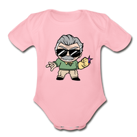 Character #85 Organic Short Sleeve Baby Bodysuit - light pink