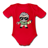 Character #85 Organic Short Sleeve Baby Bodysuit - red