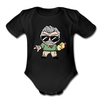 Character #85 Organic Short Sleeve Baby Bodysuit - black