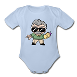 Character #85 Organic Short Sleeve Baby Bodysuit - sky
