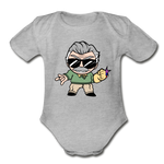 Character #85 Organic Short Sleeve Baby Bodysuit - heather grey