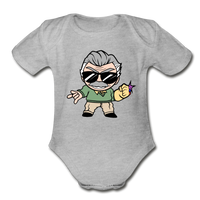 Character #85 Organic Short Sleeve Baby Bodysuit - heather grey