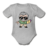 Character #85 Organic Short Sleeve Baby Bodysuit - heather grey