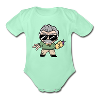 Character #85 Organic Short Sleeve Baby Bodysuit - light mint