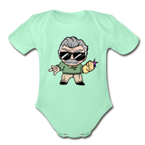 Character #85 Organic Short Sleeve Baby Bodysuit - light mint