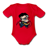 Character #86 Organic Short Sleeve Baby Bodysuit - red