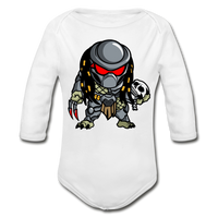 Character #88 Organic Long Sleeve Baby Bodysuit - white