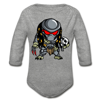 Character #88 Organic Long Sleeve Baby Bodysuit - heather grey