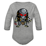 Character #88 Organic Long Sleeve Baby Bodysuit - heather grey