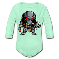 Character #88 Organic Long Sleeve Baby Bodysuit - light mint