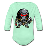 Character #88 Organic Long Sleeve Baby Bodysuit - light mint