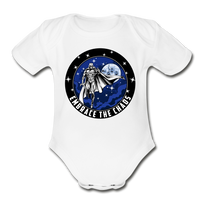 Character #89 Organic Short Sleeve Baby Bodysuit - white