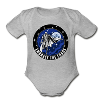 Character #89 Organic Short Sleeve Baby Bodysuit - heather grey