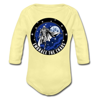 Character #89 Organic Long Sleeve Baby Bodysuit - washed yellow