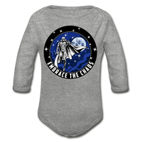 Character #89 Organic Long Sleeve Baby Bodysuit - heather grey