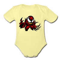 Character #90 Organic Short Sleeve Baby Bodysuit - washed yellow