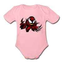 Character #90 Organic Short Sleeve Baby Bodysuit - light pink