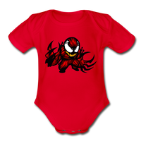 Character #90 Organic Short Sleeve Baby Bodysuit - red