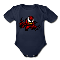 Character #90 Organic Short Sleeve Baby Bodysuit - dark navy