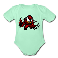 Character #90 Organic Short Sleeve Baby Bodysuit - light mint