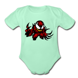 Character #90 Organic Short Sleeve Baby Bodysuit - light mint