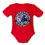 Character #91 Organic Short Sleeve Baby Bodysuit - red