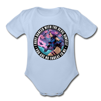 Character #91 Organic Short Sleeve Baby Bodysuit - sky