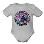 Character #91 Organic Short Sleeve Baby Bodysuit - heather grey