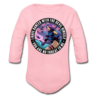 Character #91 Organic Long Sleeve Baby Bodysuit - light pink