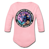 Character #91 Organic Long Sleeve Baby Bodysuit - light pink