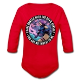 Character #91 Organic Long Sleeve Baby Bodysuit - red