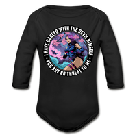 Character #91 Organic Long Sleeve Baby Bodysuit - black