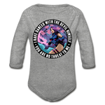 Character #91 Organic Long Sleeve Baby Bodysuit - heather grey