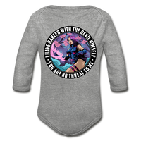 Character #91 Organic Long Sleeve Baby Bodysuit - heather grey