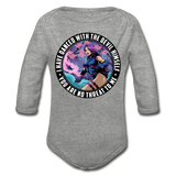 Character #91 Organic Long Sleeve Baby Bodysuit - heather grey
