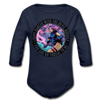 Character #91 Organic Long Sleeve Baby Bodysuit - dark navy
