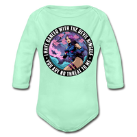 Character #91 Organic Long Sleeve Baby Bodysuit - light mint