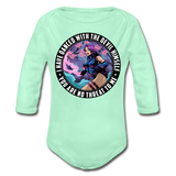 Character #91 Organic Long Sleeve Baby Bodysuit - light mint