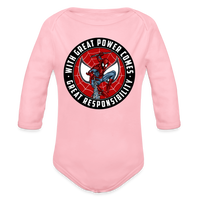 Character #92 Organic Long Sleeve Baby Bodysuit - light pink