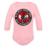 Character #92 Organic Long Sleeve Baby Bodysuit - light pink