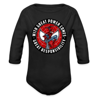 Character #92 Organic Long Sleeve Baby Bodysuit - black