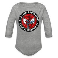 Character #92 Organic Long Sleeve Baby Bodysuit - heather grey
