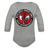 Character #92 Organic Long Sleeve Baby Bodysuit - heather grey
