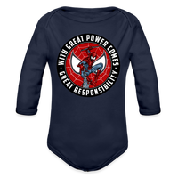 Character #92 Organic Long Sleeve Baby Bodysuit - dark navy