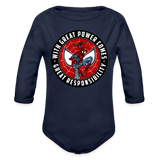 Character #92 Organic Long Sleeve Baby Bodysuit - dark navy