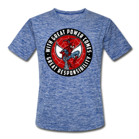 Character #92 Men’s Moisture Wicking Performance T-Shirt - heather blue