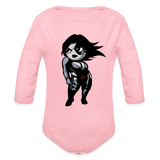 Character #93 Organic Long Sleeve Baby Bodysuit - light pink