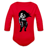 Character #93 Organic Long Sleeve Baby Bodysuit - red