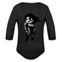 Character #93 Organic Long Sleeve Baby Bodysuit - black